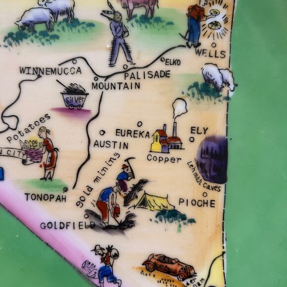 Nevada State Handpainted Ceramic Collectible Decorative Souvenir Plate 8 inches - Picture 4 of 8